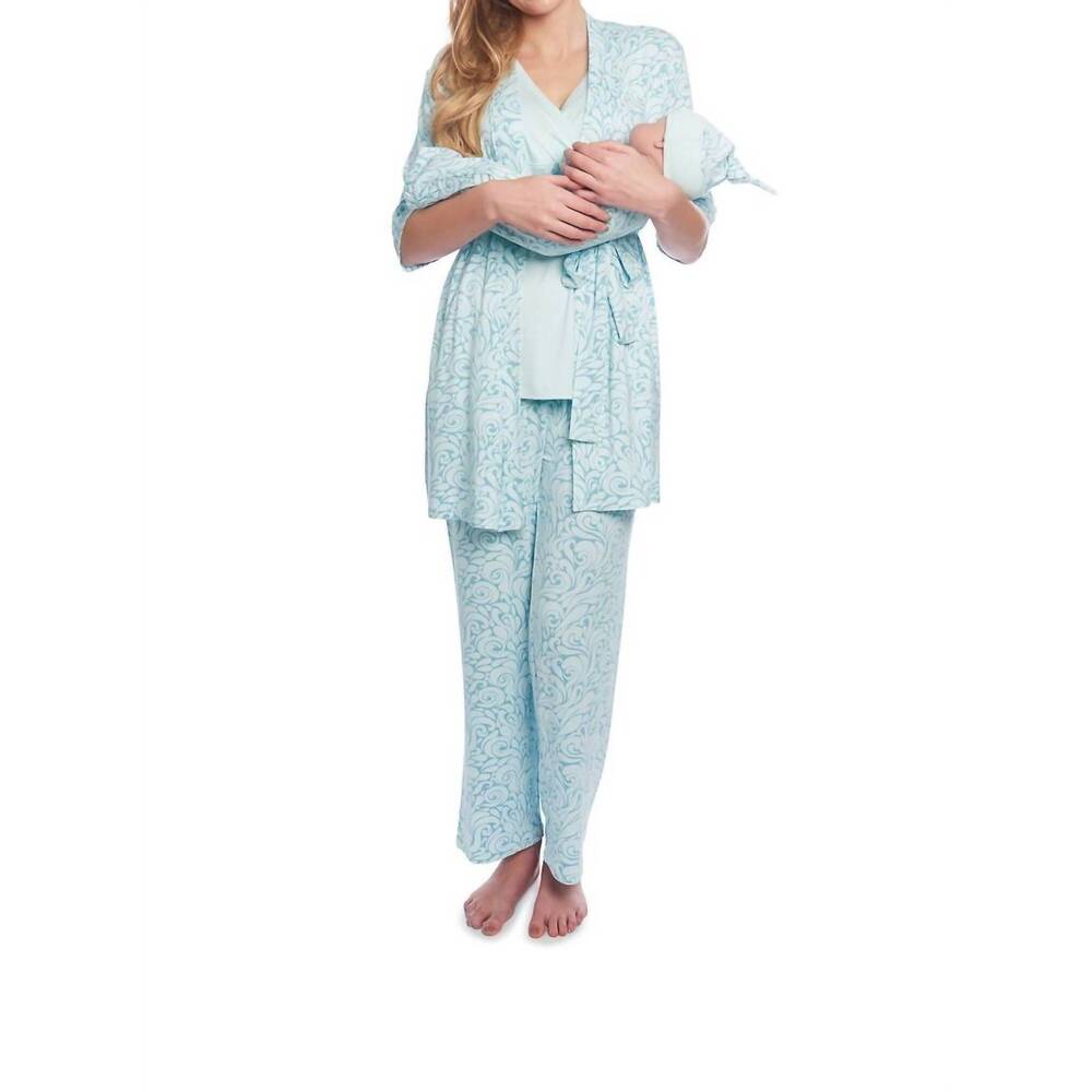 NEW EVERLY GREY analise 5 piece pajama set in waves